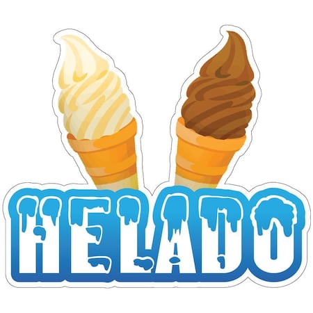 Signmission Helado Decal Concession Stand Food Truck Sticker, D-DC-16 Helado19 D-DC-16 Helado19